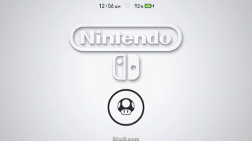 灰白任天堂角色水印 Switch 主题